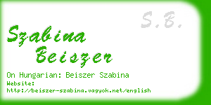 szabina beiszer business card